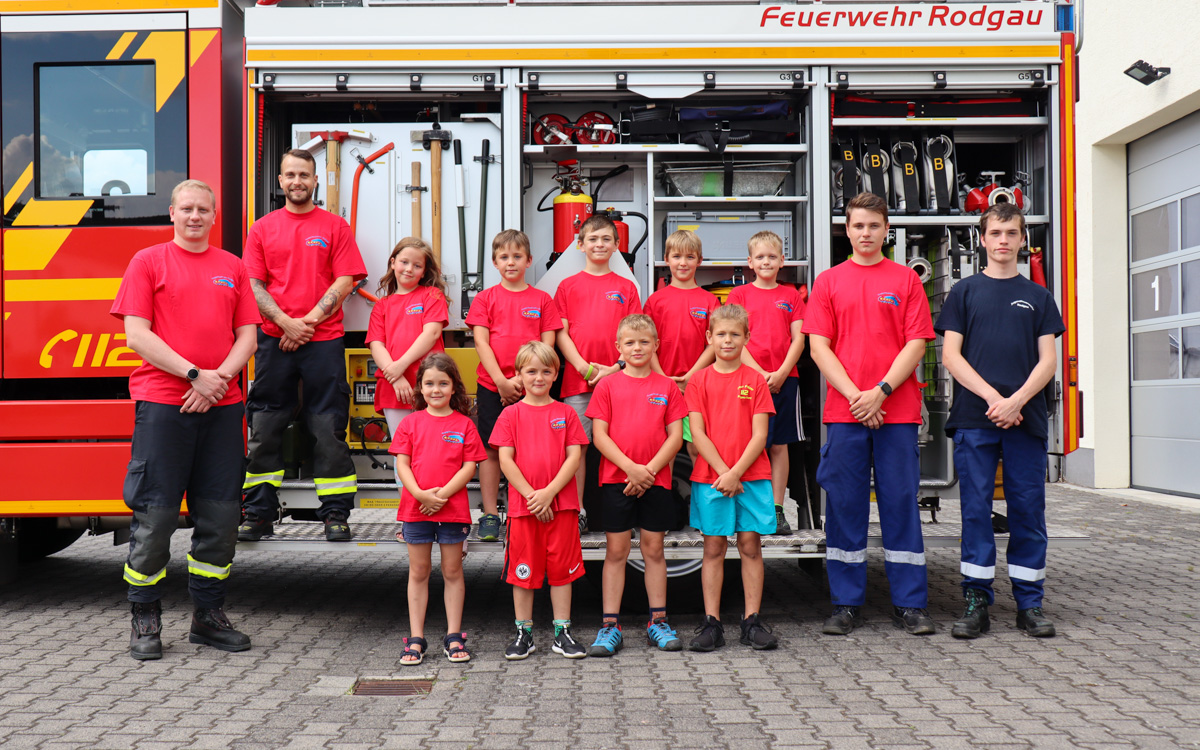 Gruppenbild der Kinderfeuerwehr Maxis Rodgau Weiskirchen